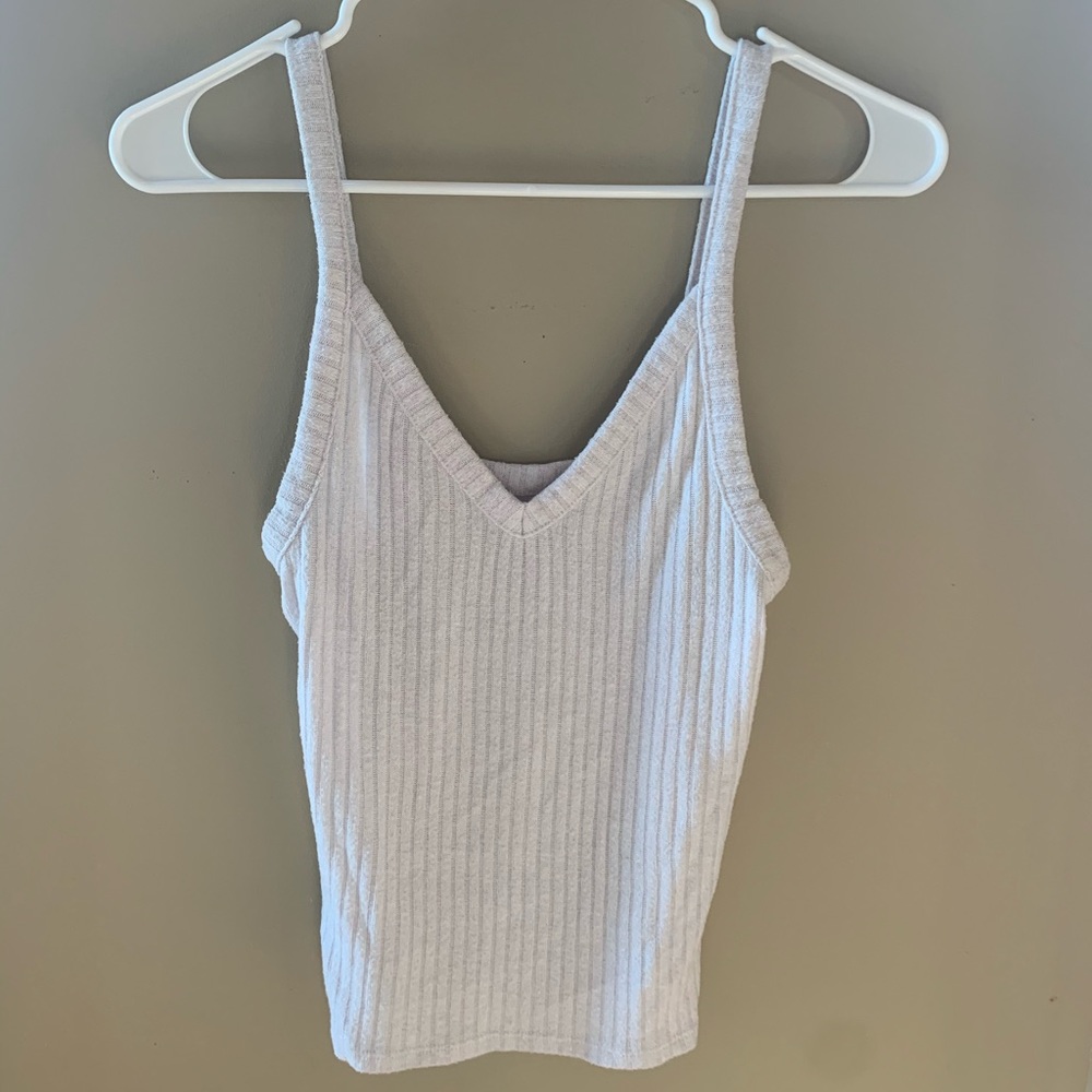 AEO white knit tank crop top! NEVER WORN!!